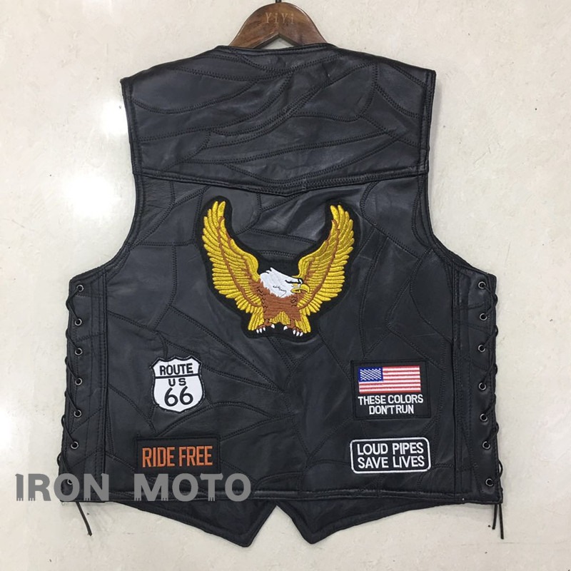 Leather Work Jacket - سترة جلدية جديدة للدراجات النارية للرجال،
