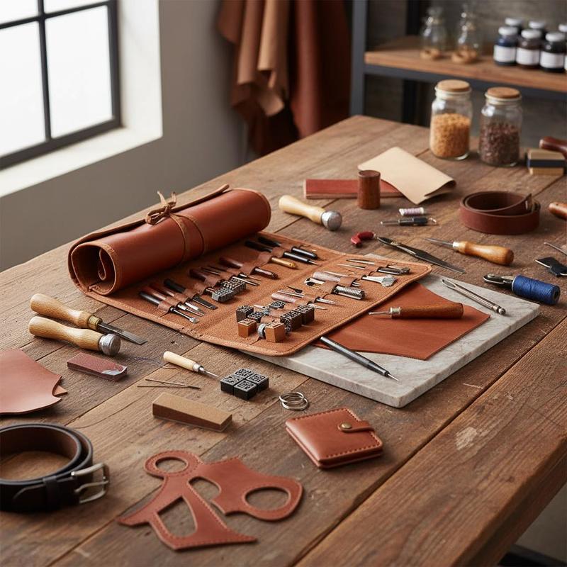 Leather Workshop - 72 قطعة من مستلزمات الحرف الجلدية
