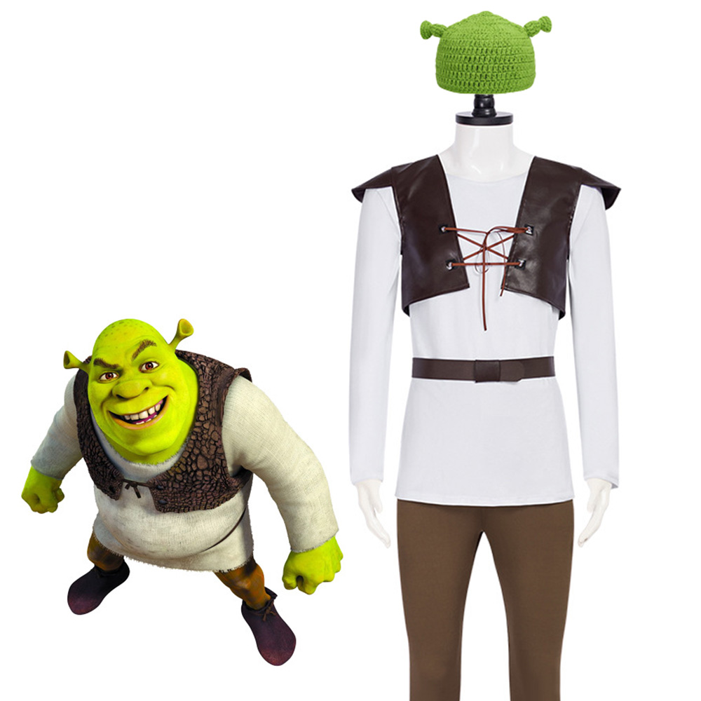 Leather Work Vest - Shrek أزياء تنكرية قبعة خضراء Shrek