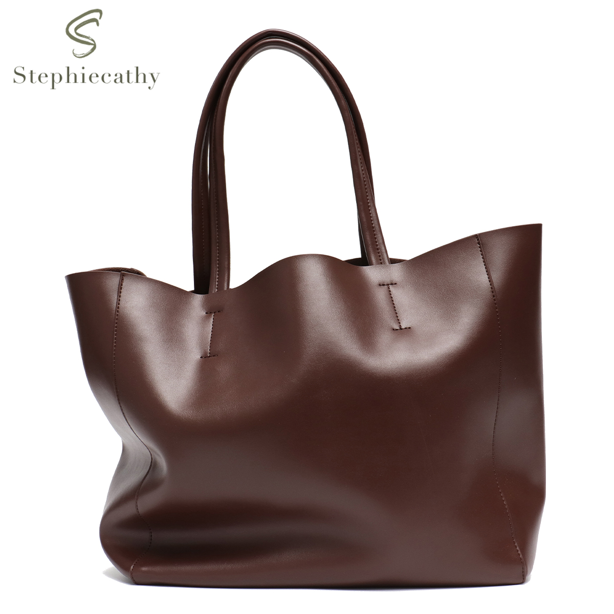 Leather Workshop - حقيبة يد كبيرة السعة للنساء ،