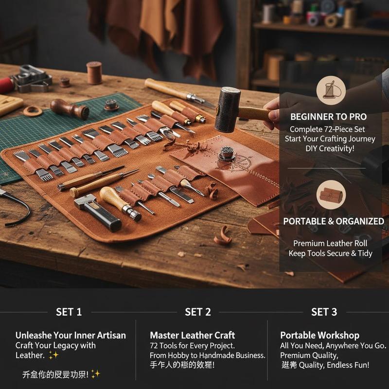 72 قطعة من مستلزمات الحرف الجل - مراجعة Leather Workshop وسعره