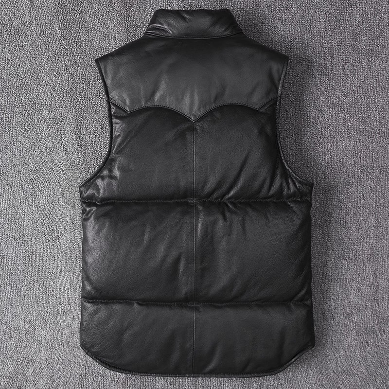 سترة جلدية ضيقة للرجال من جلد  - مراجعة Leather Work Vest وسعره
