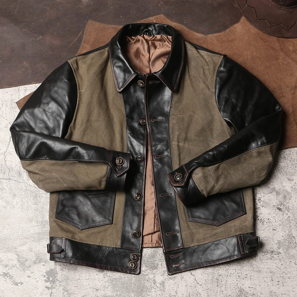 متجر CC-سترة جلدية حقيقية للرب - مراجعة Leather Work Jacket وسعره