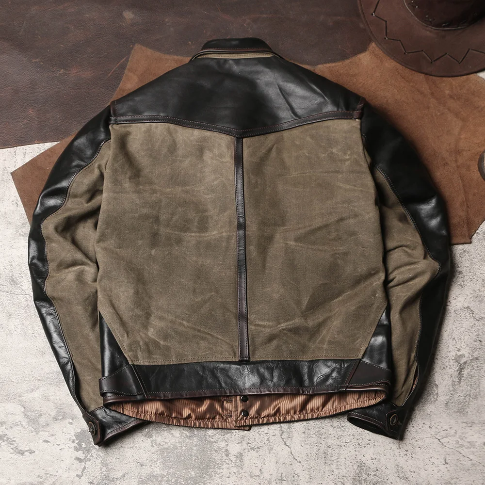 متجر CC-سترة جلدية حقيقية للرب - مراجعة Leather Work Jacket وسعره