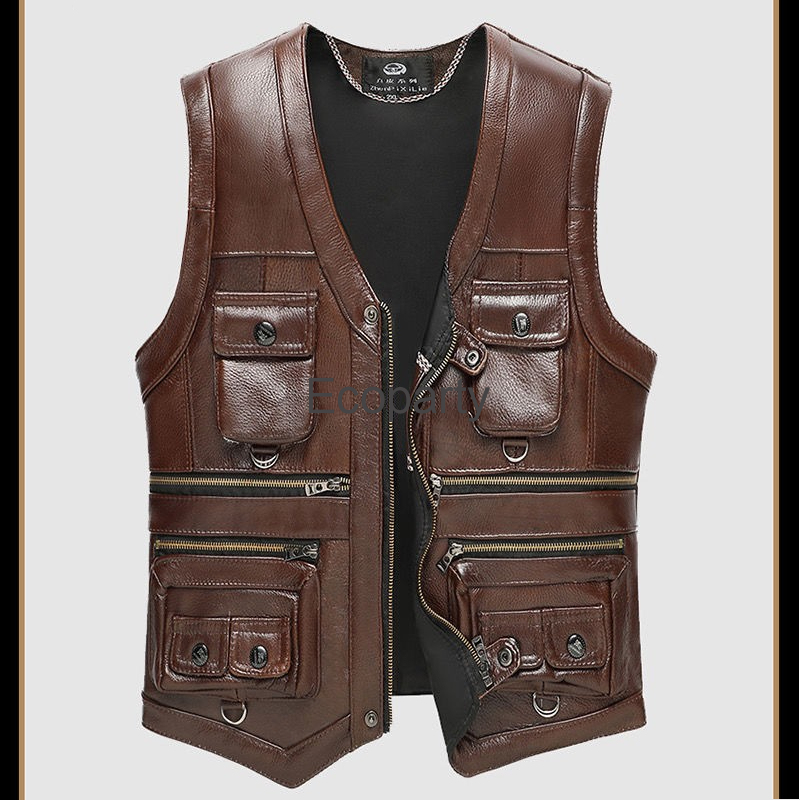 2024 الخريف الشتاء سترة جلدية  - مراجعة Leather Work Vest وسعره