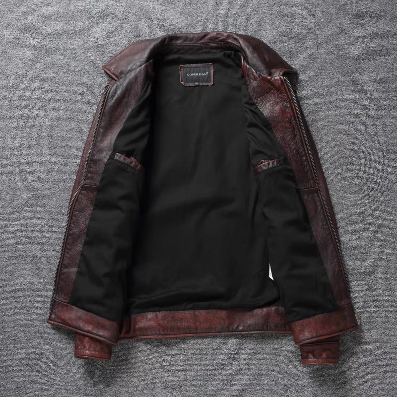 سترة دراجة نارية جلد البقر الم - مراجعة Leather Work Jacket وسعره